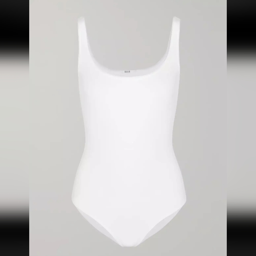 WOLFORD Jamaika Stretch-Jersey Bodysuit Body White Bodysuit Cotton Blend Size S